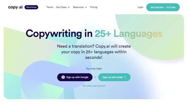 Copyai - одна из самых популярных текстовых нейросетей с 25+ языками